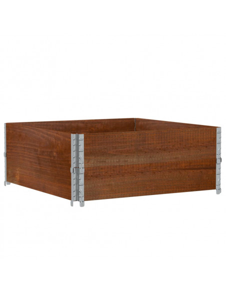 Paretali per Pallet 2pz Marroni 100x100cm Legno Massello Pino