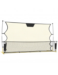 Rete Rimbalzante da Calcio Nera Gialla 183x85x120cm Poliestere 2