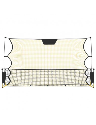 Rete Rimbalzante da Calcio Nera Gialla 183x85x120cm Poliestere