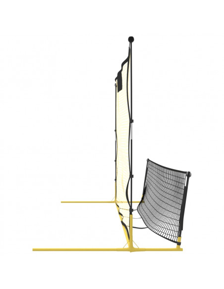 Rete Rimbalzante da Calcio Nera Gialla 183x85x120cm Poliestere
