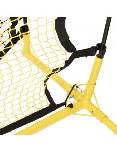 Rete Rimbalzante da Calcio Nera Gialla 183x85x120cm Poliestere