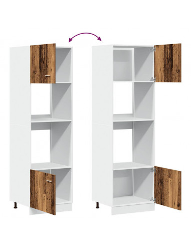 Mobile per Microonde Legno Antico 60x57x207 cm in Truciolato