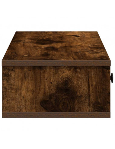 Scaffale a Parete con Cassetti Fumo 60x25x15 cm in Truciolato