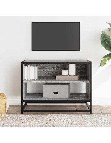 Mobile TV Grigio Sonoma 61x40x46 cm Legno Multistrato e Metallo