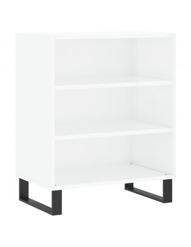 Credenza Bianco Lucido 57x35x70 cm in Legno Multistrato
