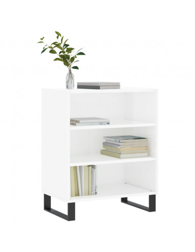 Credenza Bianco Lucido 57x35x70 cm in Legno Multistrato