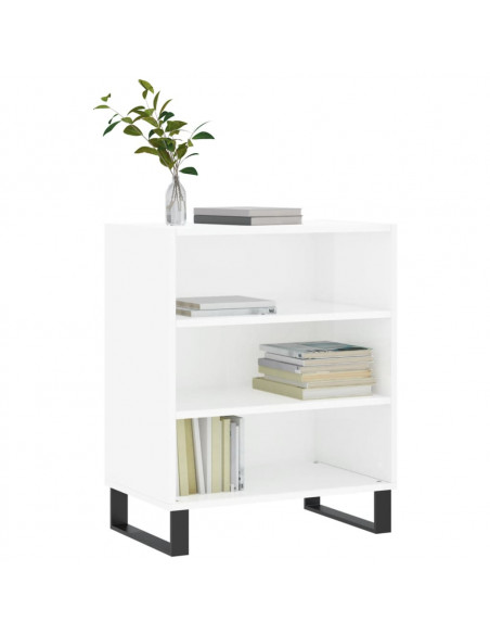 Credenza Bianco Lucido 57x35x70 cm in Legno Multistrato