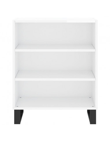Credenza Bianco Lucido 57x35x70 cm in Legno Multistrato