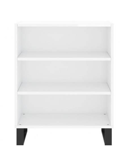 Credenza Bianco Lucido 57x35x70 cm in Legno Multistrato