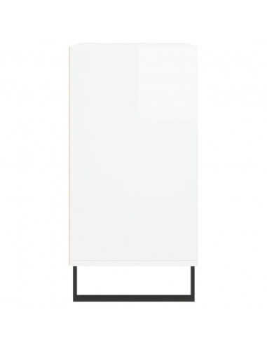 Credenza Bianco Lucido 57x35x70 cm in Legno Multistrato