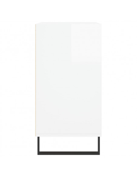 Credenza Bianco Lucido 57x35x70 cm in Legno Multistrato