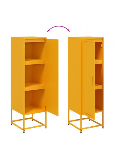 Credenza Giallo Senape 36x39x123 cm in Acciaio