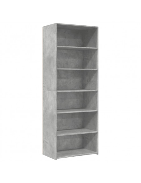 Credenza Grigio Cemento 70x41x185 cm in Legno Multistrato