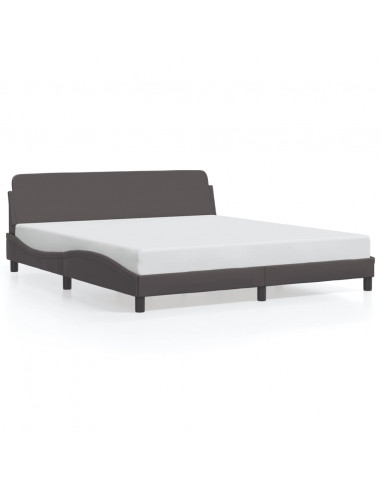 Giroletto con Testiera Grigio 180x200 cm in Similpelle