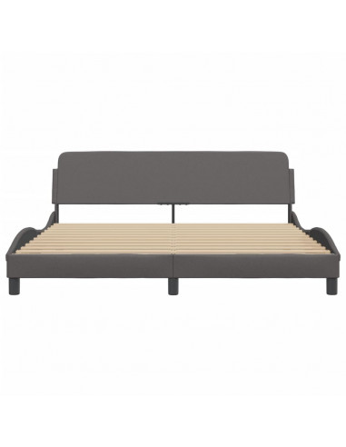 Giroletto con Testiera Grigio 180x200 cm in Similpelle