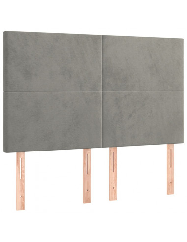 Giroletto con Testiera Grigio Chiaro 140x200 cm in Velluto