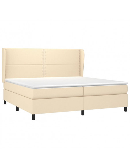 Giroletto a Molle con Materasso Crema 200x200 cm in Tessuto