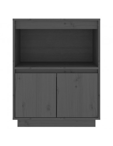 Credenza Grigia 60x34x75 cm in Legno Massello di Pino