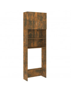 Mobile per Lavatrice Rovere Fumo 64x25,5x190 cm 2