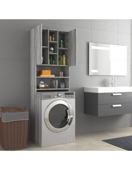 Mobile per Lavatrice Grigio Sonoma 64x25,5x190 cm