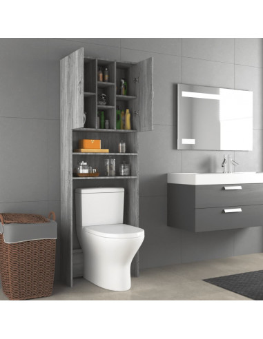 Mobile per Lavatrice Grigio Sonoma 64x25,5x190 cm