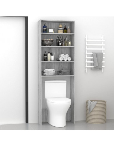 Mobile per Lavatrice Grigio Sonoma 64x24x190 cm