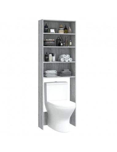 Mobile per Lavatrice Grigio Sonoma 64x24x190 cm