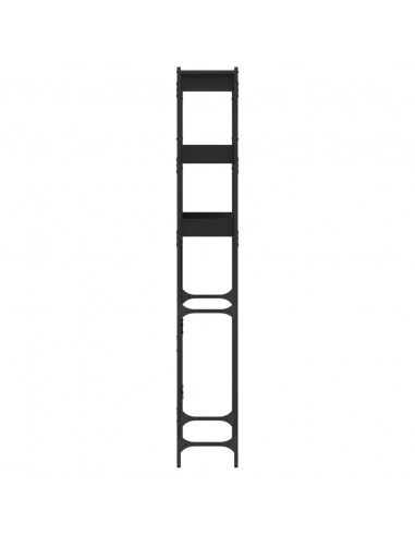 Scaffale per Lavatrice Nero 67x25x163 cm in Legno Multistrato