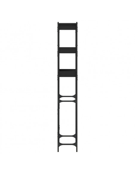 Scaffale per Lavatrice Nero 67x25x163 cm in Legno Multistrato
