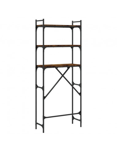 Scaffale per Lavatrice Rovere Fumo 67x25x163 cm Multistrato