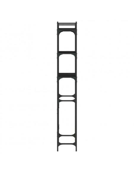 Scaffale per Lavatrice Nero 67x25x163 cm in Legno Multistrato