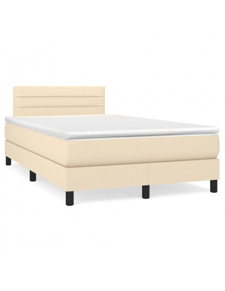 Giroletto a Molle con Materasso Crema 120x200 cm in Tessuto