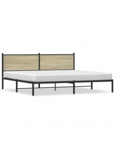 Giroletto senza Materaso in Metallo Rovere Sonoma 200x200 cm 2