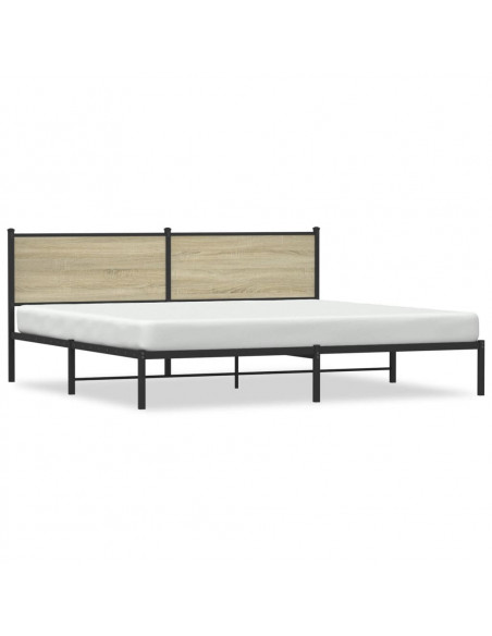 Giroletto senza Materaso in Metallo Rovere Sonoma 200x200 cm