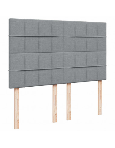 Giroletto a Molle con Materasso Grigio Chiaro 140x200cm Tessuto