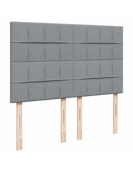 Giroletto a Molle con Materasso Grigio Chiaro 140x200cm Tessuto
