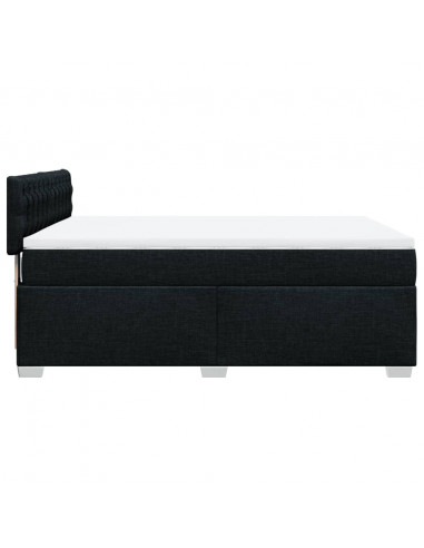 Giroletto a Molle con Materasso Nero 140x200 cm in Tessuto