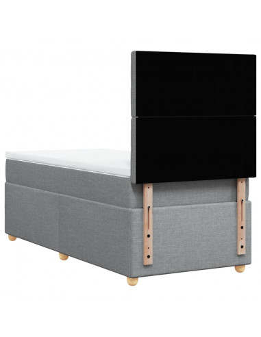 Giroletto a Molle con Materasso Grigio Chiaro100x200 cm Tessuto