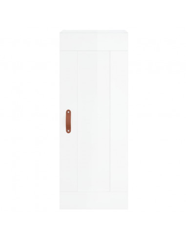 Credenza 34,5x34x180 cm in Legno Multistrato Bianco Lucido