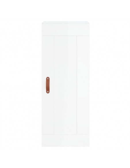 Credenza 34,5x34x180 cm in Legno Multistrato Bianco Lucido