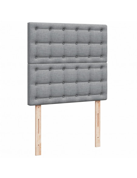 Giroletto a Molle con Materasso Grigio Chiaro100x200 cm Tessuto