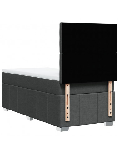 Giroletto a Molle con Materasso Grigio Scuro 80x200 cm Tessuto