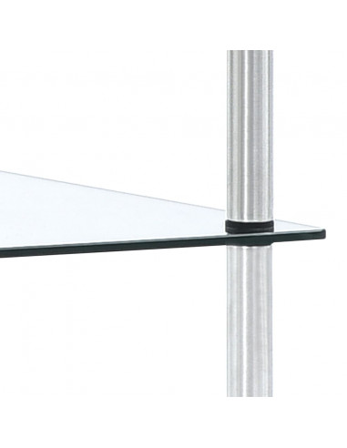 Scaffale a 3 Livelli Trasparente 40x40x67cm in Vetro Temperato