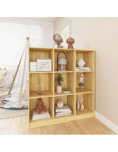 Libreria/Divisorio 104x33,5x110 cm in Legno Massello di Pino