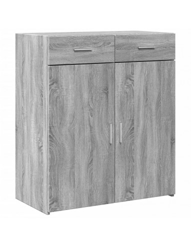 Credenza Grigio Sonoma 80x42,5x93 cm in Legno Multistrato