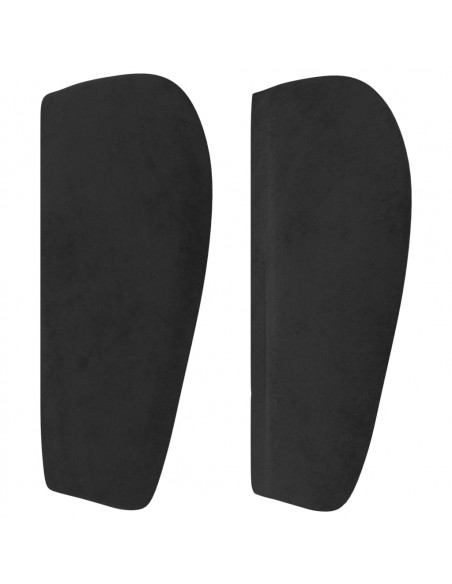 Testiera ad Orecchio Nera 163x23x78/88 cm in Velluto