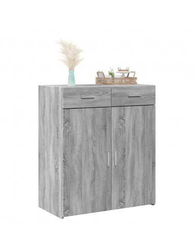 Credenza Grigio Sonoma 80x42,5x93 cm in Legno Multistrato