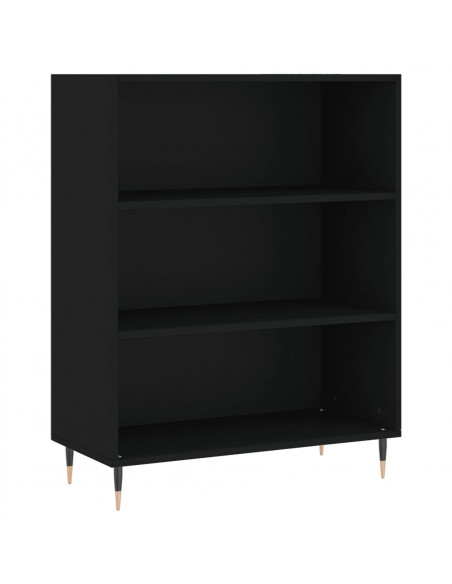 Credenza Nera 69,5x34x180 cm in Legno Multistrato