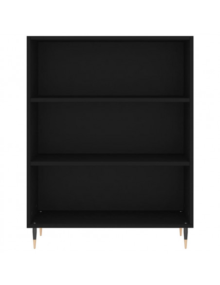 Credenza Nera 69,5x34x180 cm in Legno Multistrato