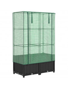 Letto Rialzato con Copertura Serra Effetto Rattan 80x40x138 cm 2